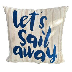 Throw Pillow by Hallmark Let's Sail Away Pool Outdoor Boat Beach